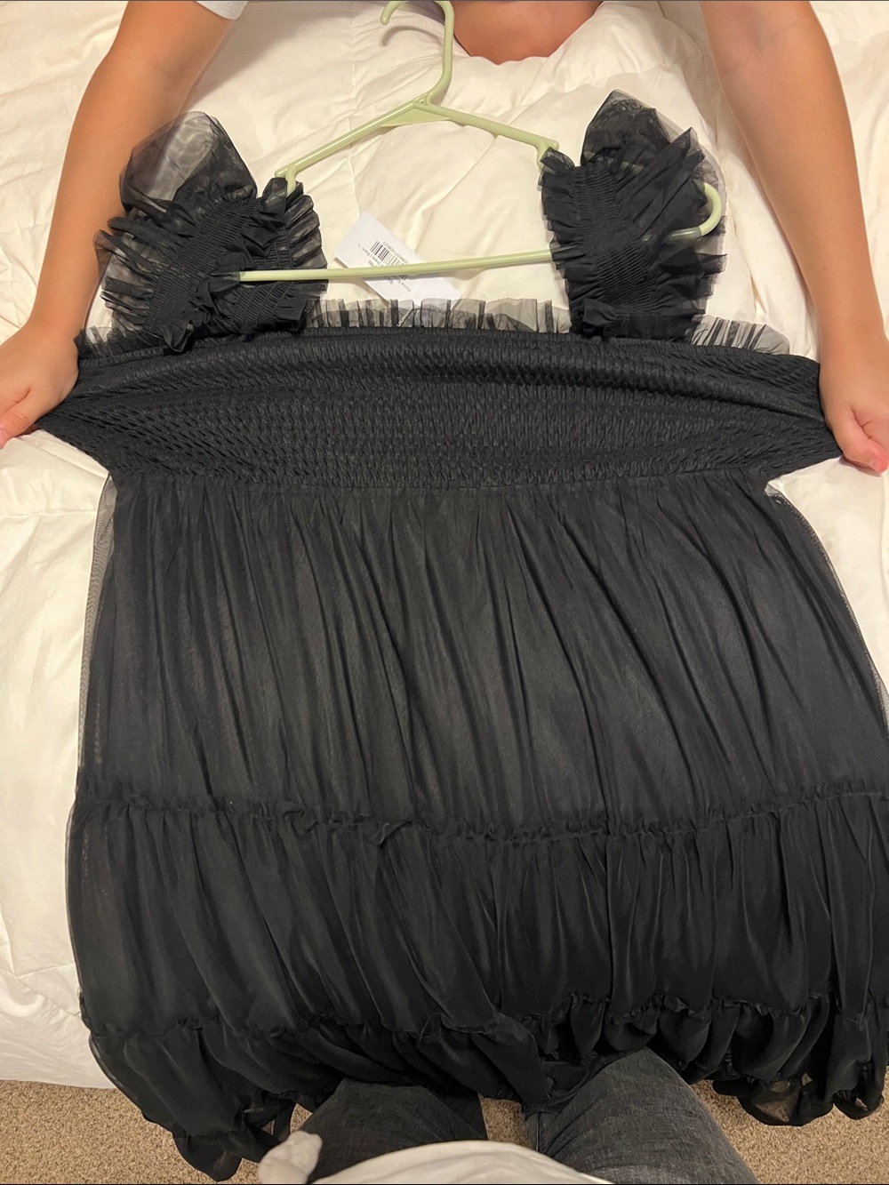 Baltic Born Black Tiered Tulle Midi Dress - Picture 7 of 8
